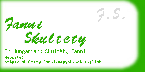 fanni skultety business card